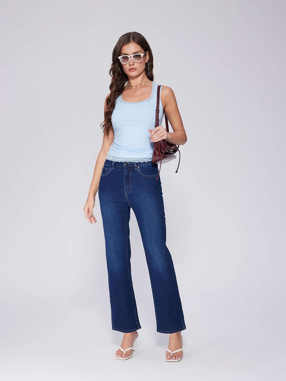 imageVinova Lace Tank Tops for Women Summer Ruched V Neck Sleeveless Going Out Tops Sexy Trendy T Shirts CasualSky Blue