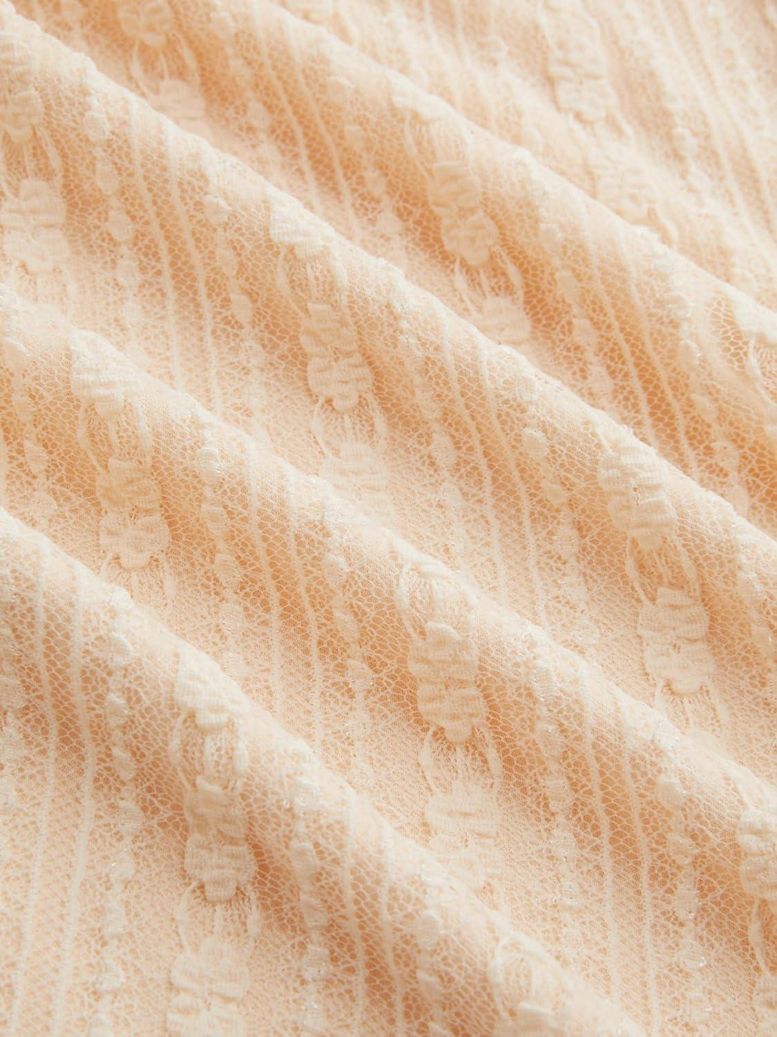 imageVinova Off Shoulder Lace Jumpsuit Long Sleeve Wide Leg Pant SetBeige