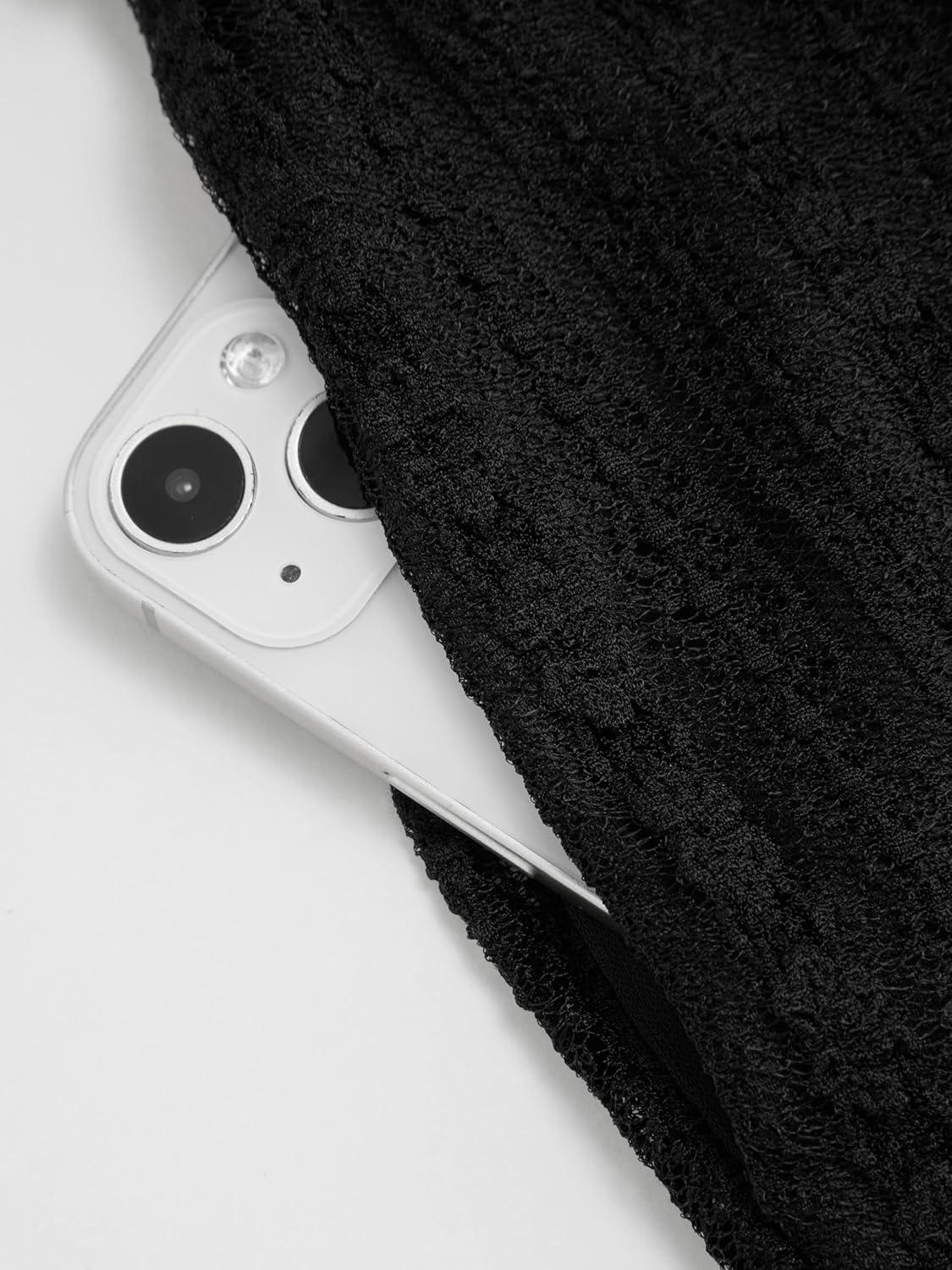 imageVinova Off Shoulder Lace Jumpsuit Long Sleeve Wide Leg Pant SetBlack