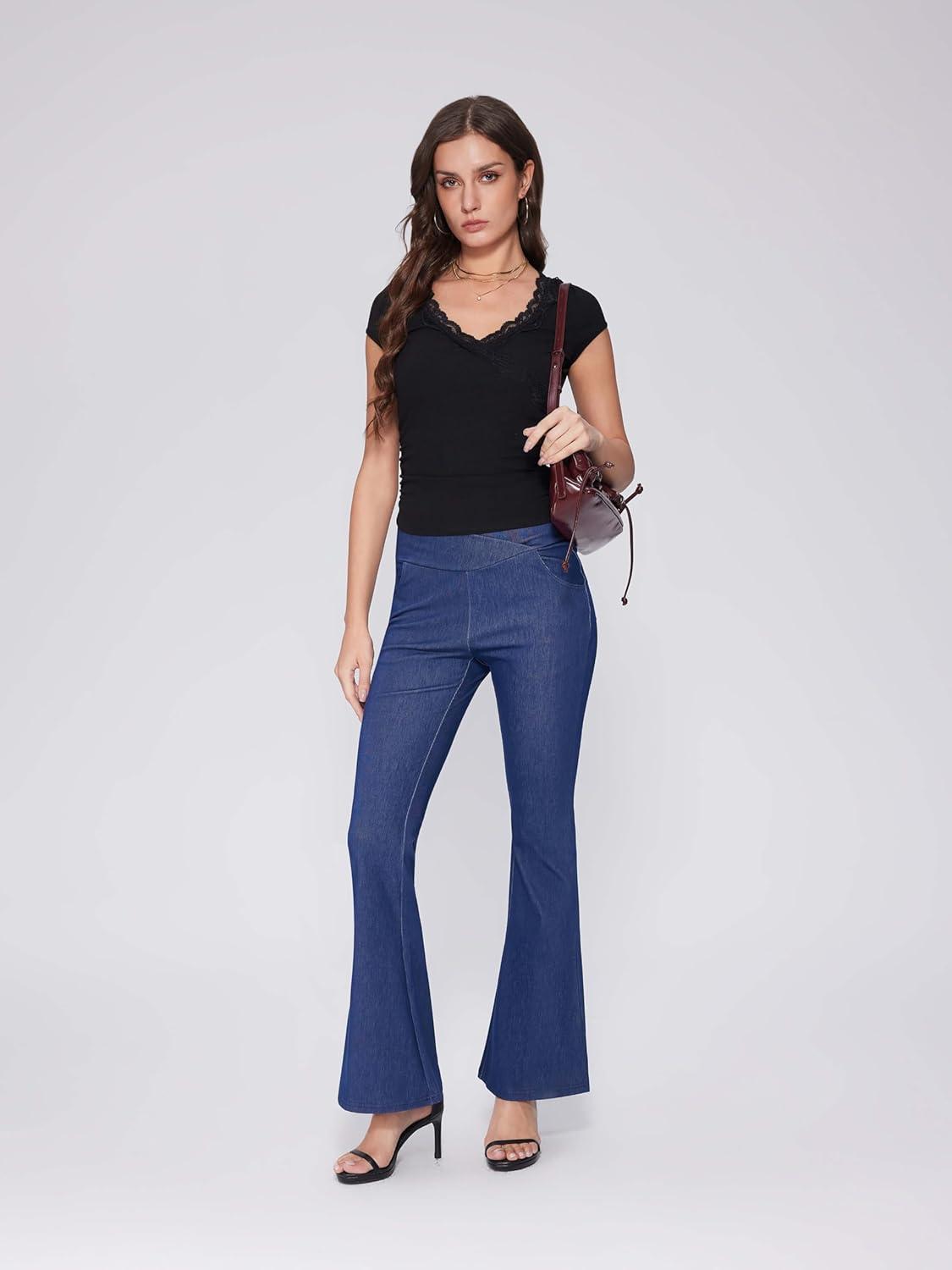 imageVinova Summer Tops for Women Lace Trim V Neck Short Sleeve Sexy Going Out Tops Fitted Cute T Shirts Solid Tee TrendyBlack