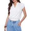 imageVinova Summer Tops for Women Cap Sleeve V Neck Blouse Shirts Dressy Tee Business Casual Outfits 2025Beige
