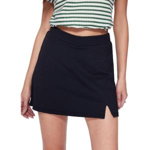 Vinova Mini Skirts for Women Strethy V High Waisted Split Hem Trendy Short Skirts Skorts(Black)