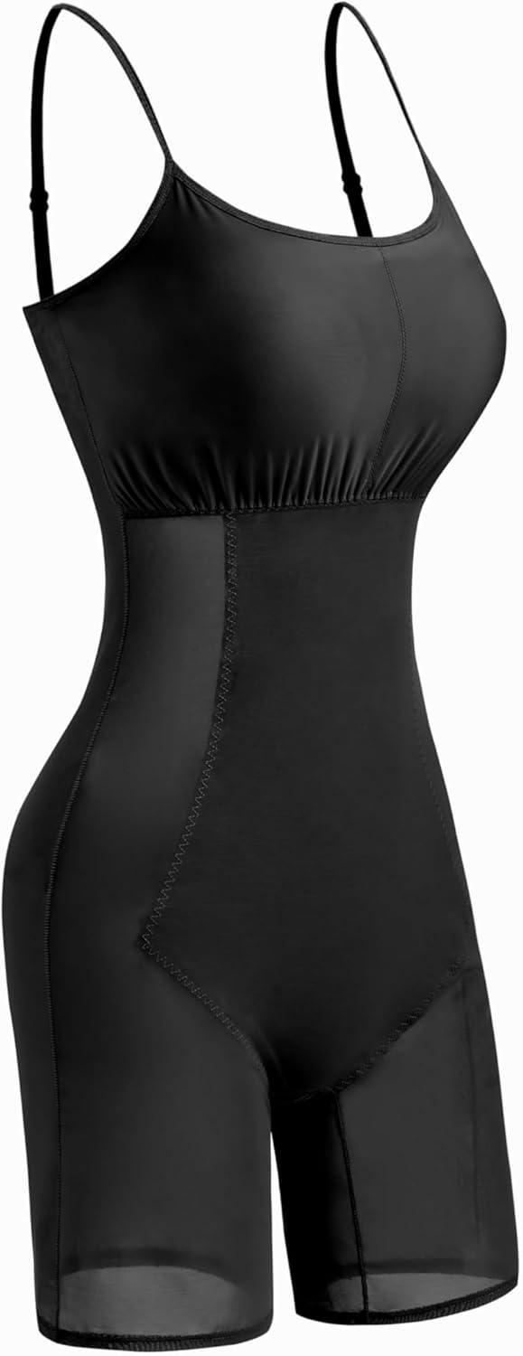imageVinova Womens Slip Dress Shaping Bodysuit Combo Maxi Length DressBlack