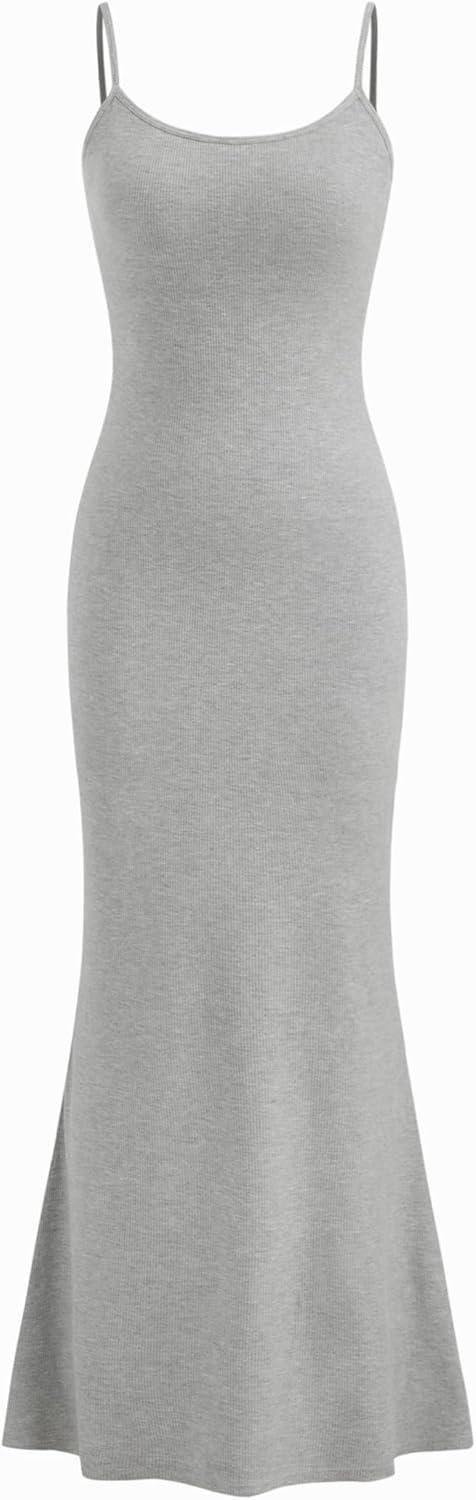 imageVinova Womens Slip Dress Shaping Bodysuit Combo Maxi Length DressGrey