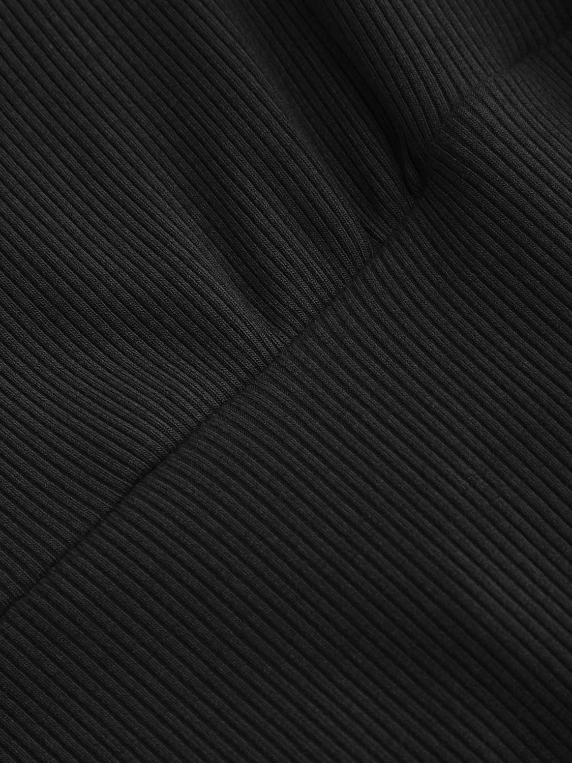 imageVinova Long Sleeve Square Neck High Stretch Casual Going Out Jumpsuits with Lace TrimBlack