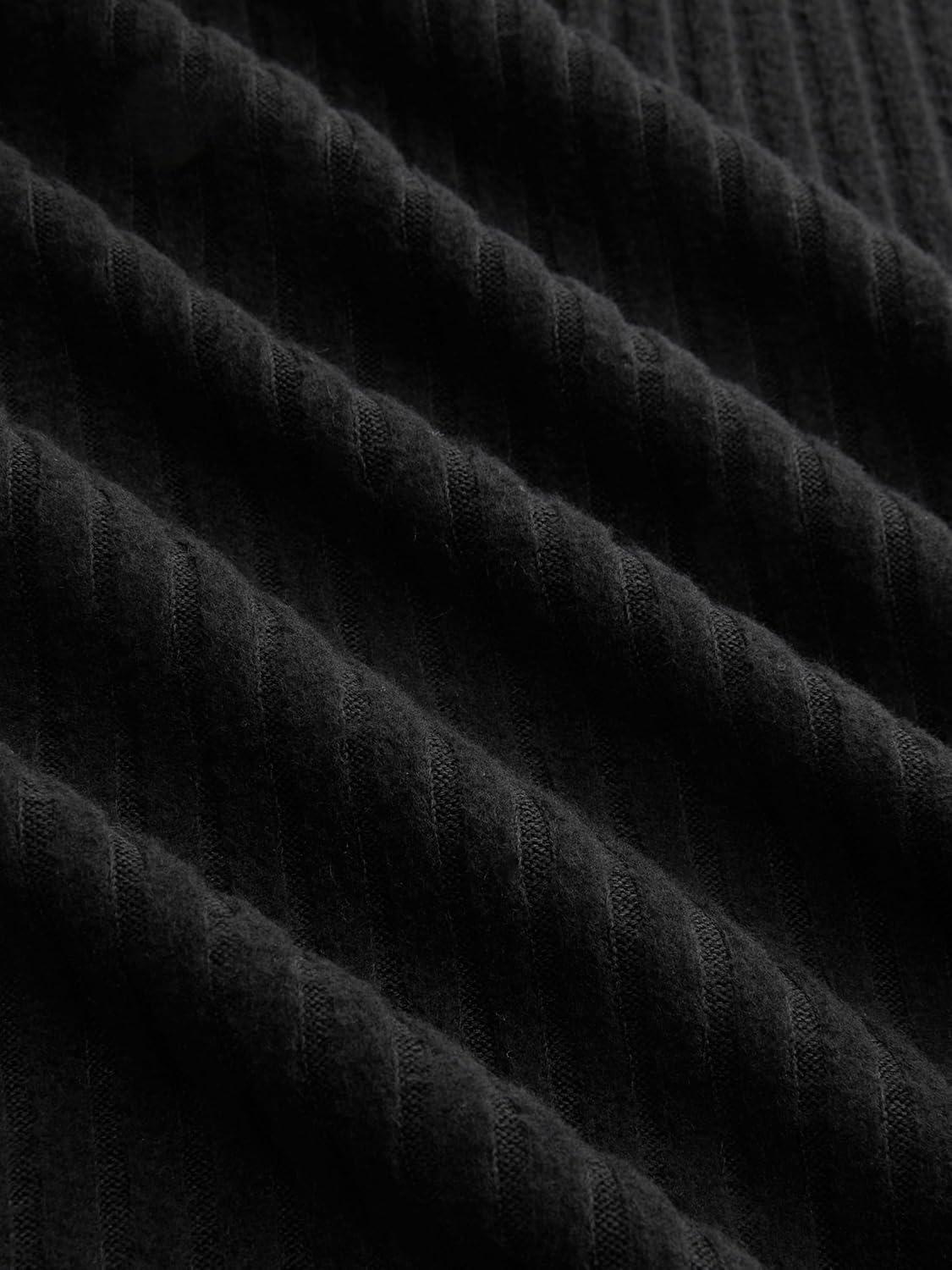 imageVinova Off Shoulder Knit Dress Long Sleeve Tie Detail Midi DressBlack