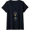 imageFemme Yoga drle de femmes cadeaux dexercice de yoga de fille TShirt avec Col en VNoir