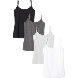 Amazon Essentials Femme Caraco Coupe Cintrée(Blanc/Charbon Chiné/Gris Clair Chiné/Noir)