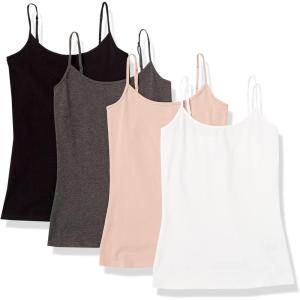 Amazon Essentials Femme Caraco Coupe Cintrée(Blanc/Charbon Chiné/Noir/Rose Grisé)