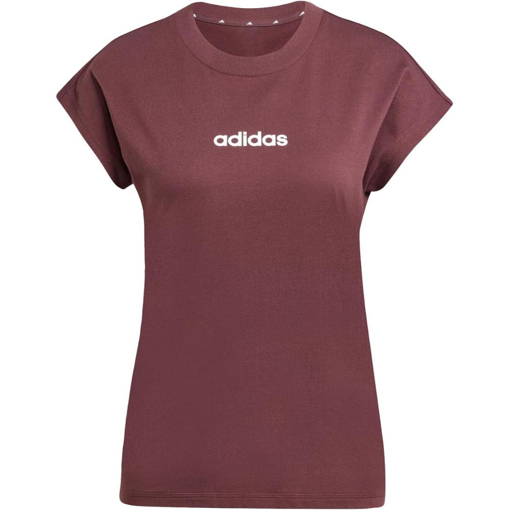 imageadidas Essentials Linear Cotton TShirt TShirt Femme Lot de 1Aurora Ruby White