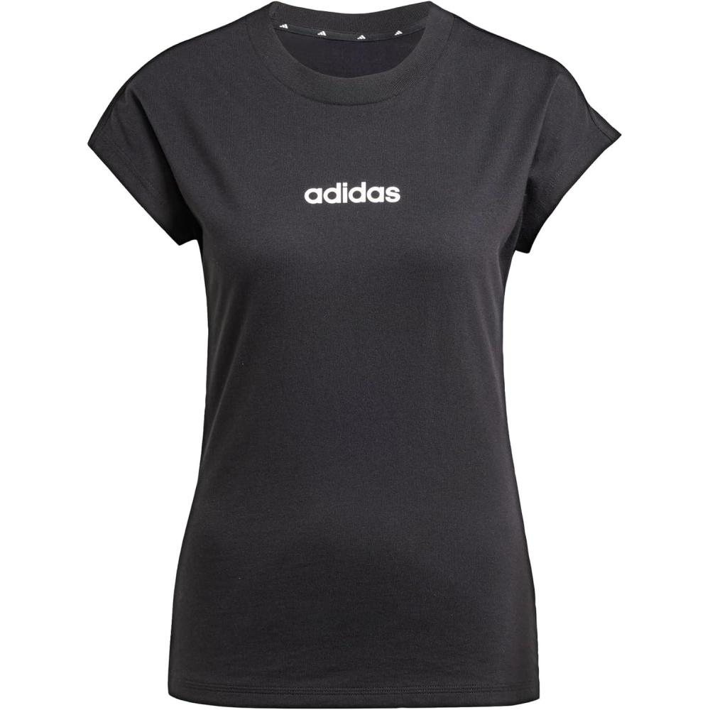 imageadidas Essentials Linear Cotton TShirt TShirt Femme Lot de 1Black White