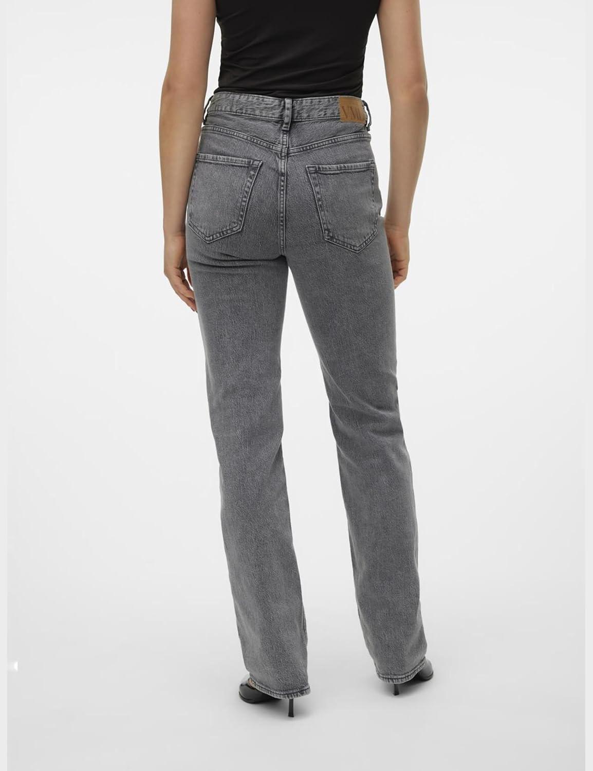 image:imageVERO MODA Jean Coupe Droite VMTESSA Taille Haute Straight Fit JeansMedium Grey Denim