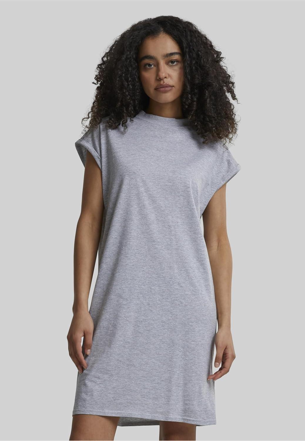 image:imageUrban Classics Damen Ladies Turtle Extended Shoulder DressGris Grey 00111