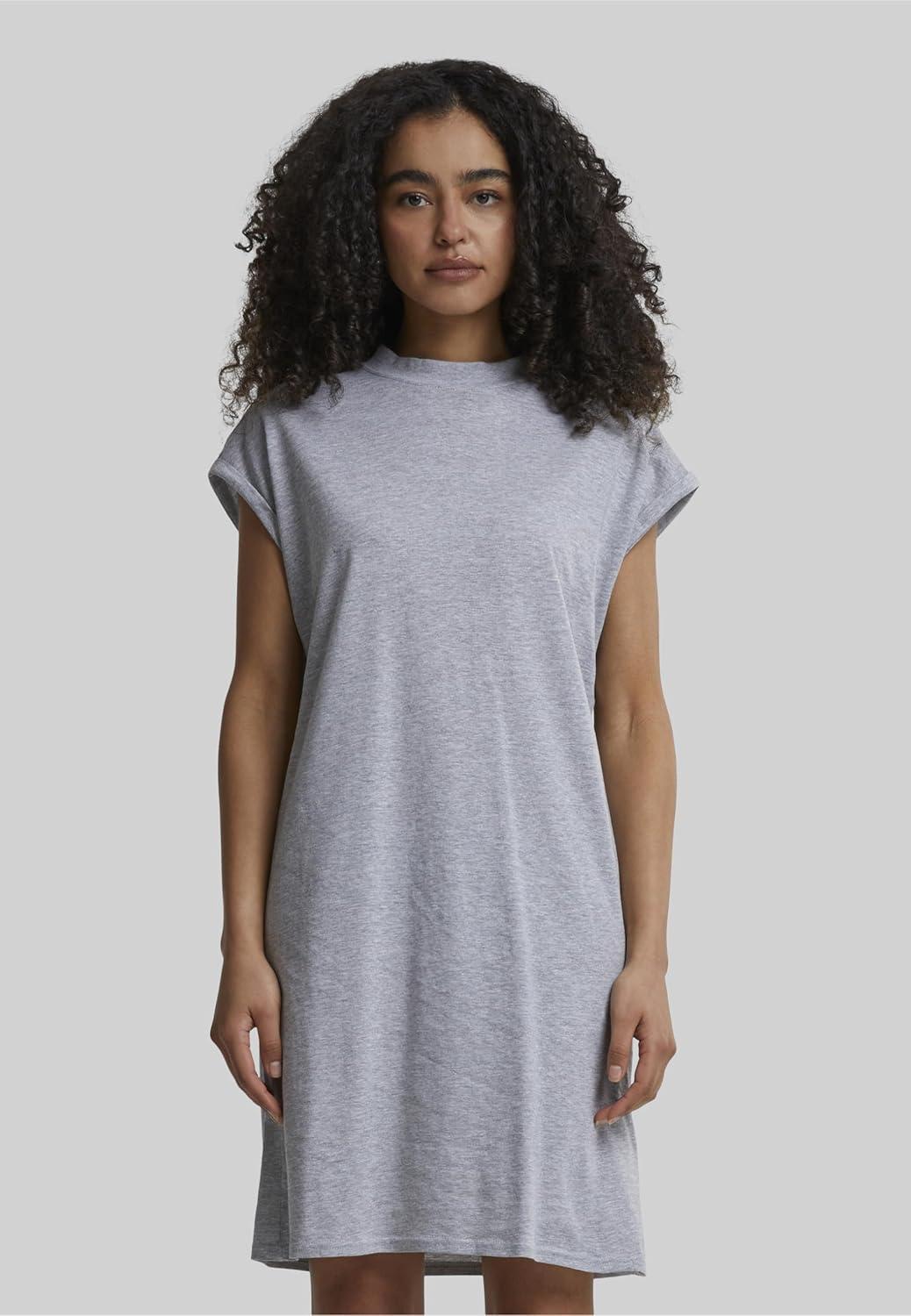 image:imageUrban Classics Damen Ladies Turtle Extended Shoulder DressGris Grey 00111