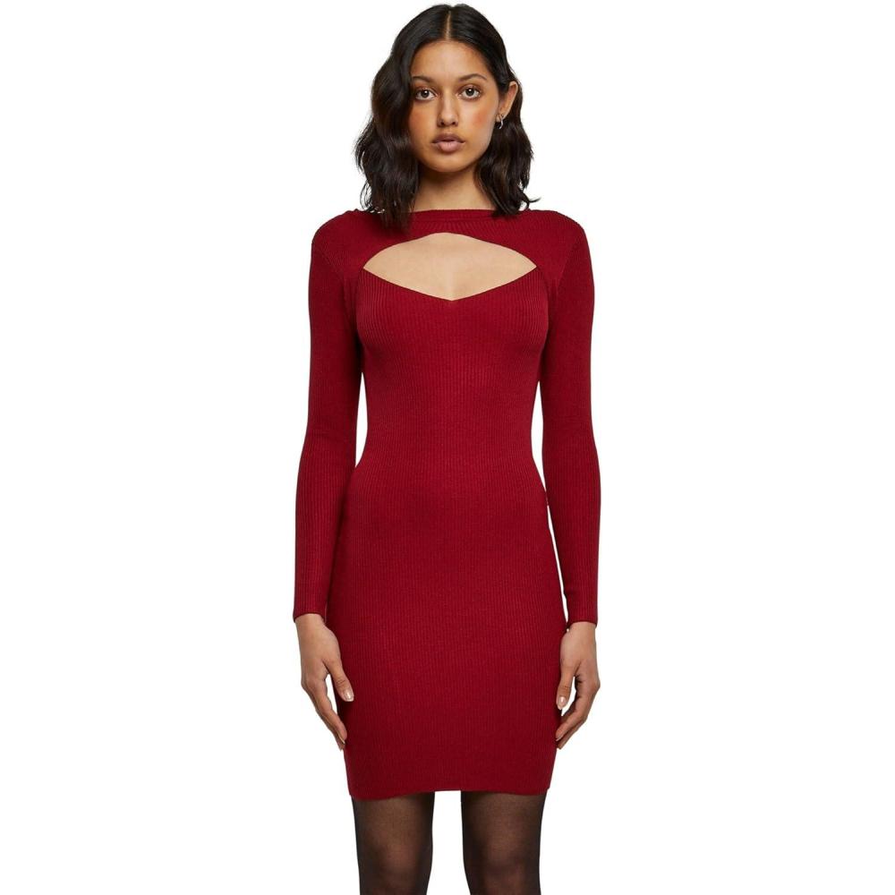 image:imageUrban Classics Dam Klippt Ut Klnning Robe dcontracte Femme Lot de 1Bordeaux