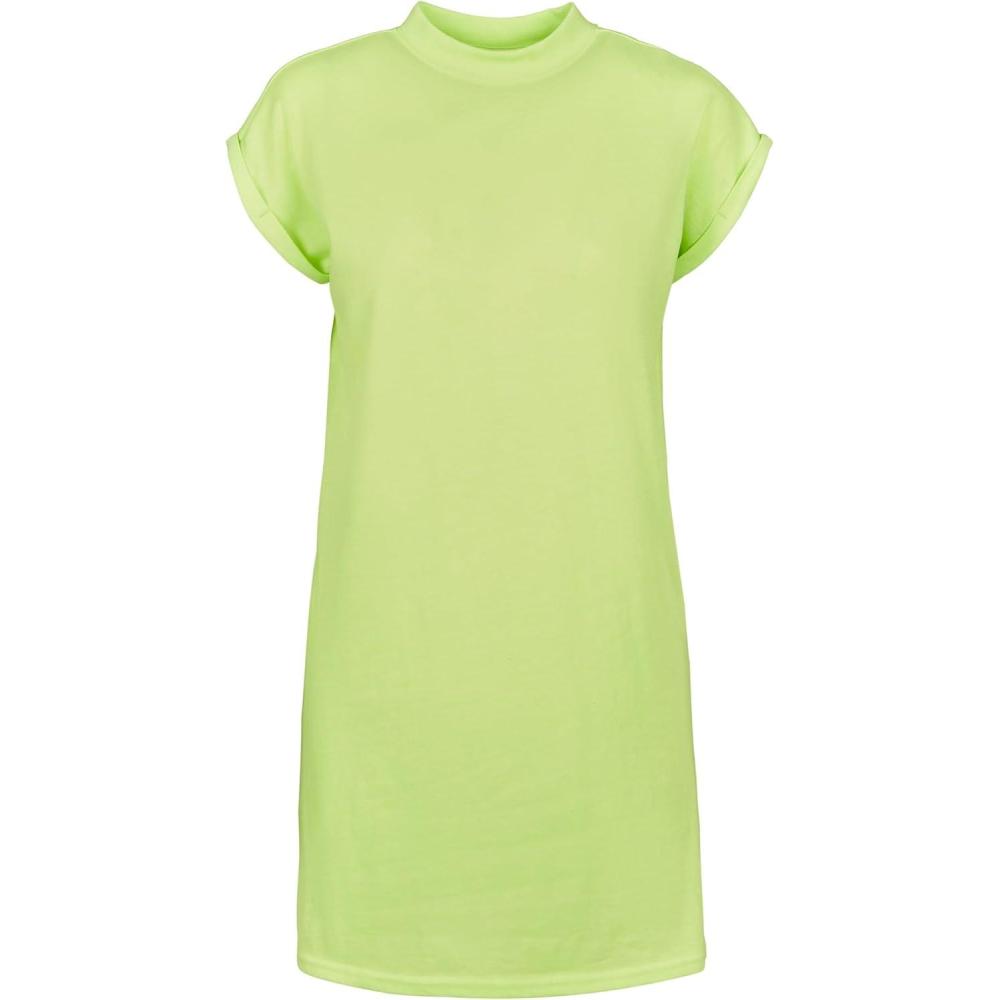 image:imageUrban Classics Damen Ladies Turtle Extended Shoulder DressElectriclime