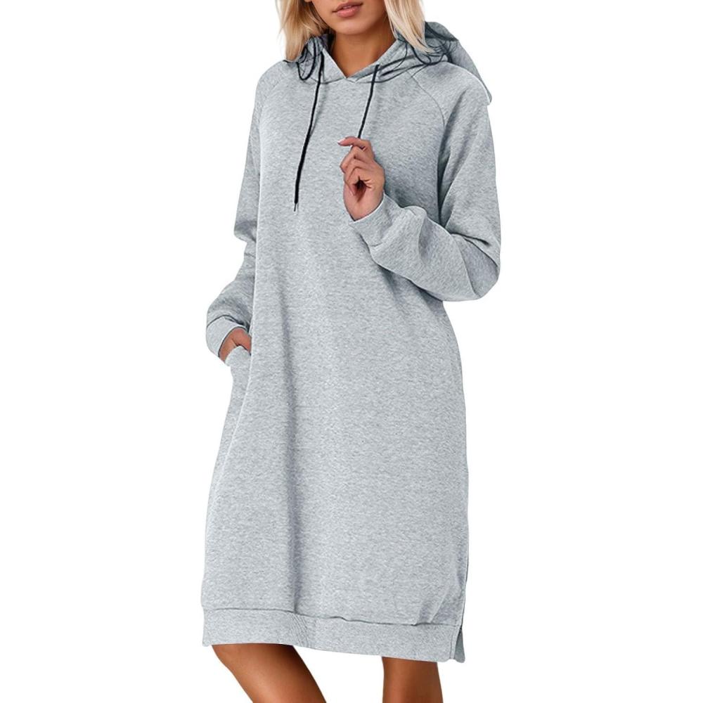 image:image2025 Femmes paississant Long Molleton Sweatshirt String Hoodie Robe Pull Pull Grande Taille Pull Col PullGy1