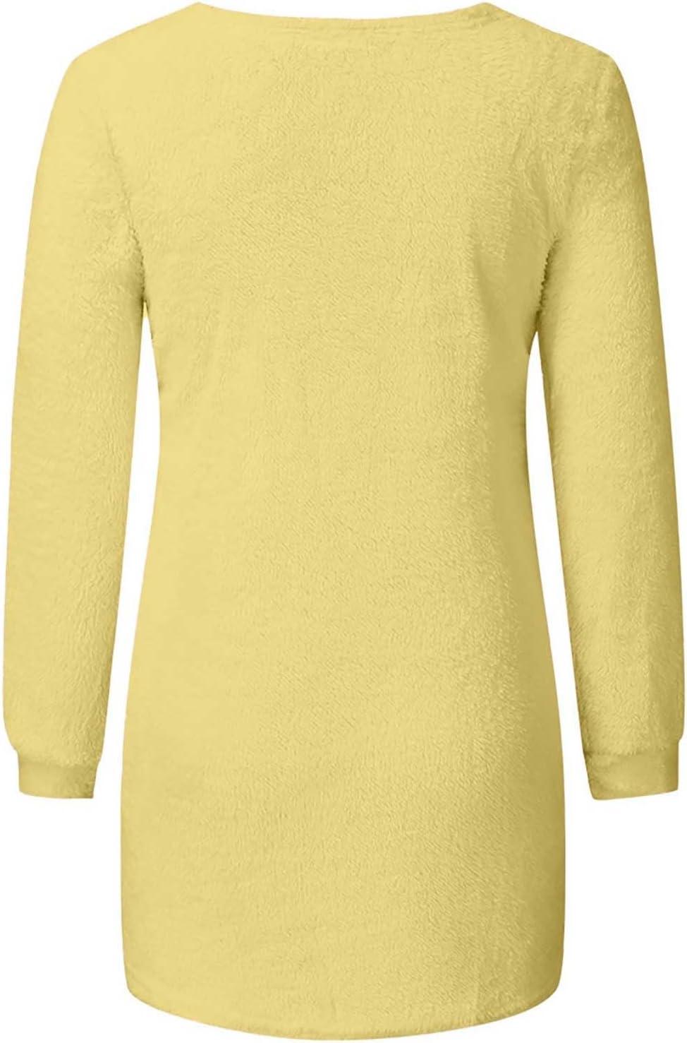 image:imagePull Femme Automne Hiver Col Rond DContract Ample Mohair Tricot Jacquard Couleur Unie Chic Elegant Sweat Femme Polaire Chaud Ample Mode Pullover Manche Longue Pulls Tops Pas CherJaune
